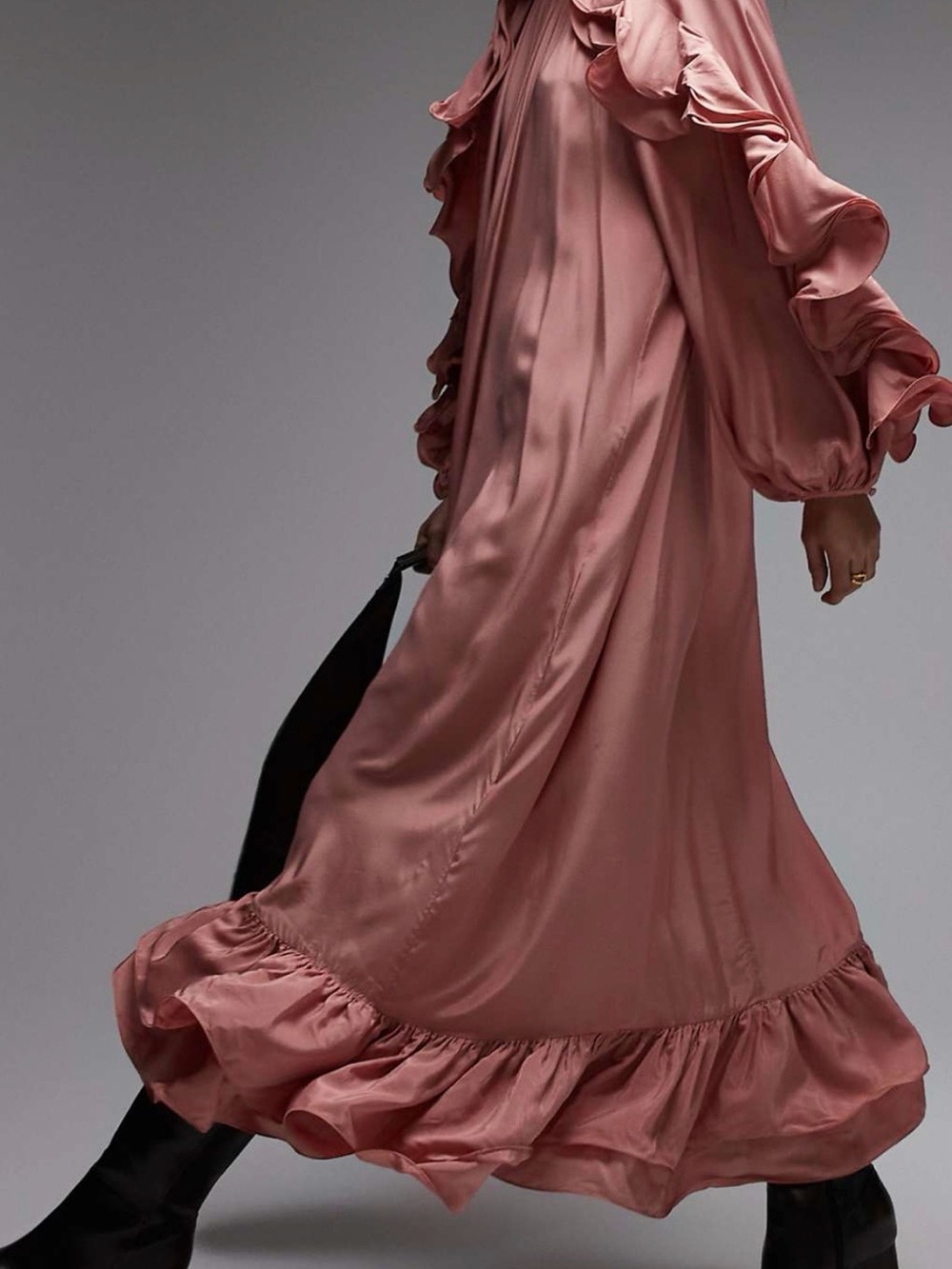 & Other Stories Ruffle Detail Maxi Dress in Dusk
